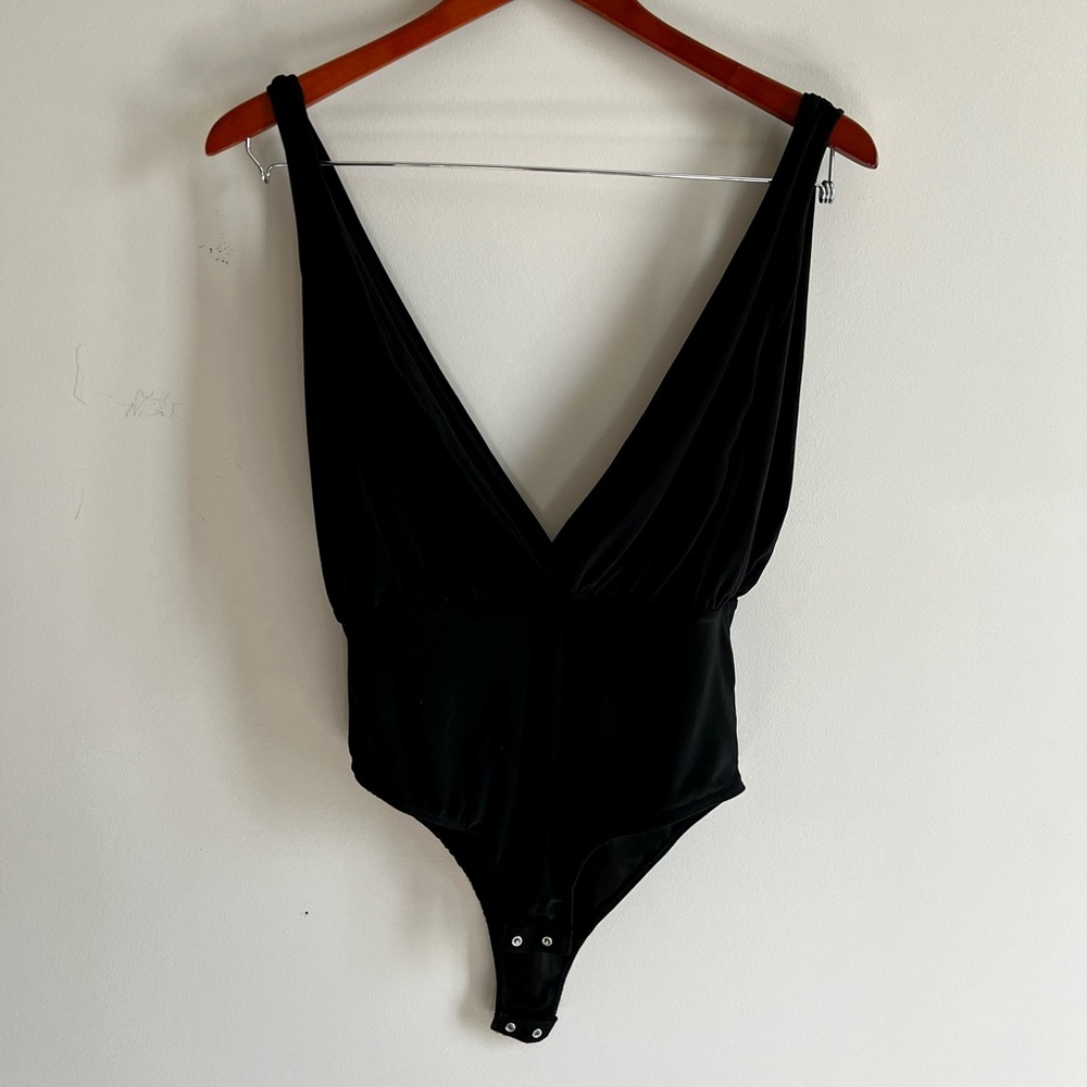 Silky backless bodysuit